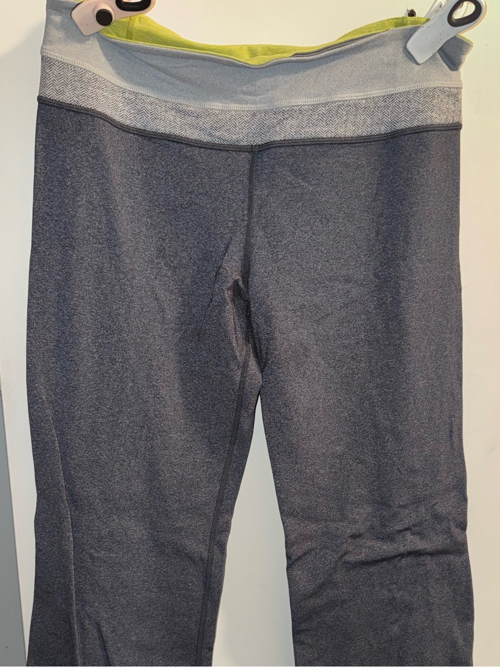 lululemon athletica Gray Wide-Leg Pants with Lime Waistband Accent